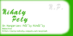 mihaly pely business card